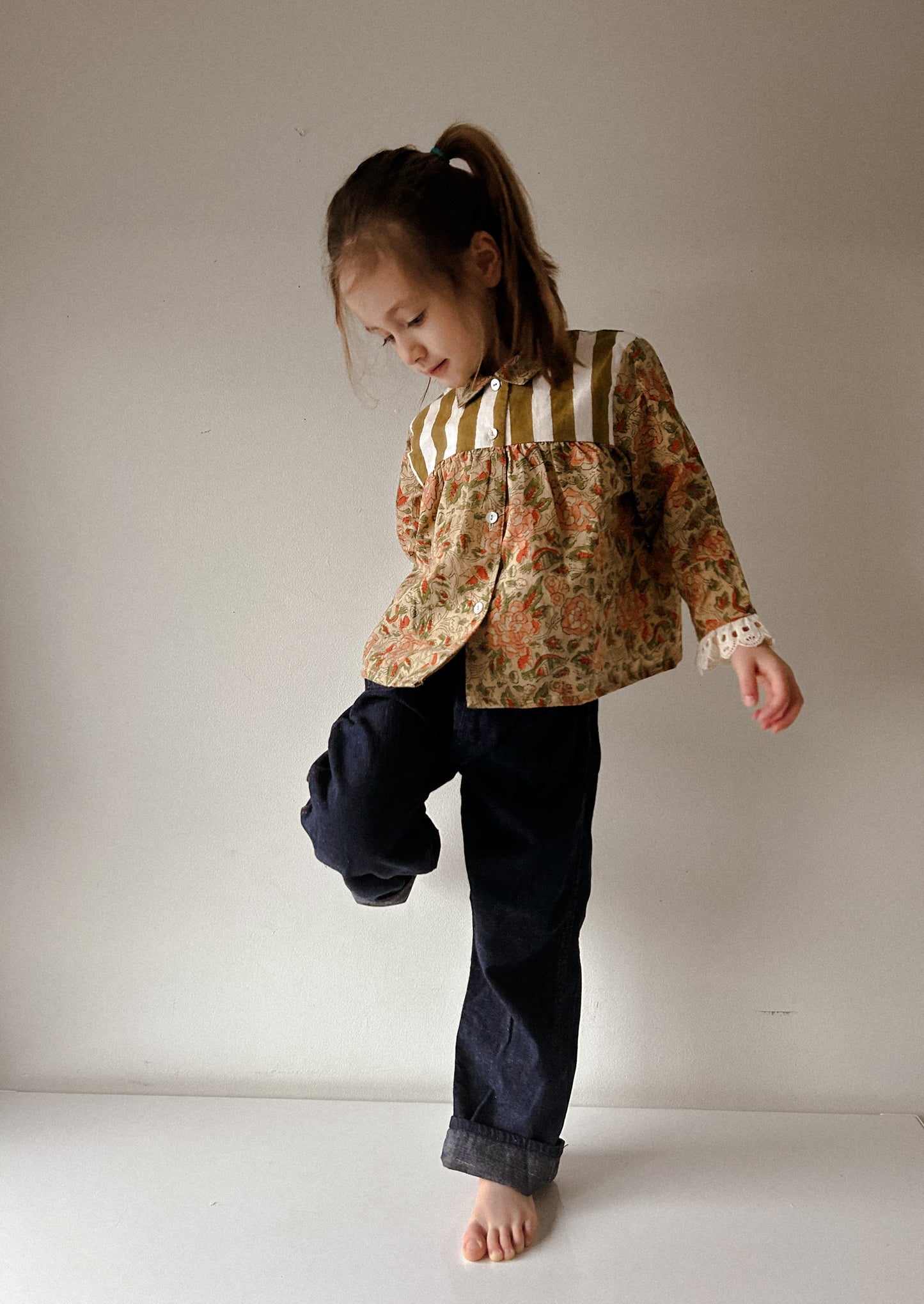 50s elastic waist denim