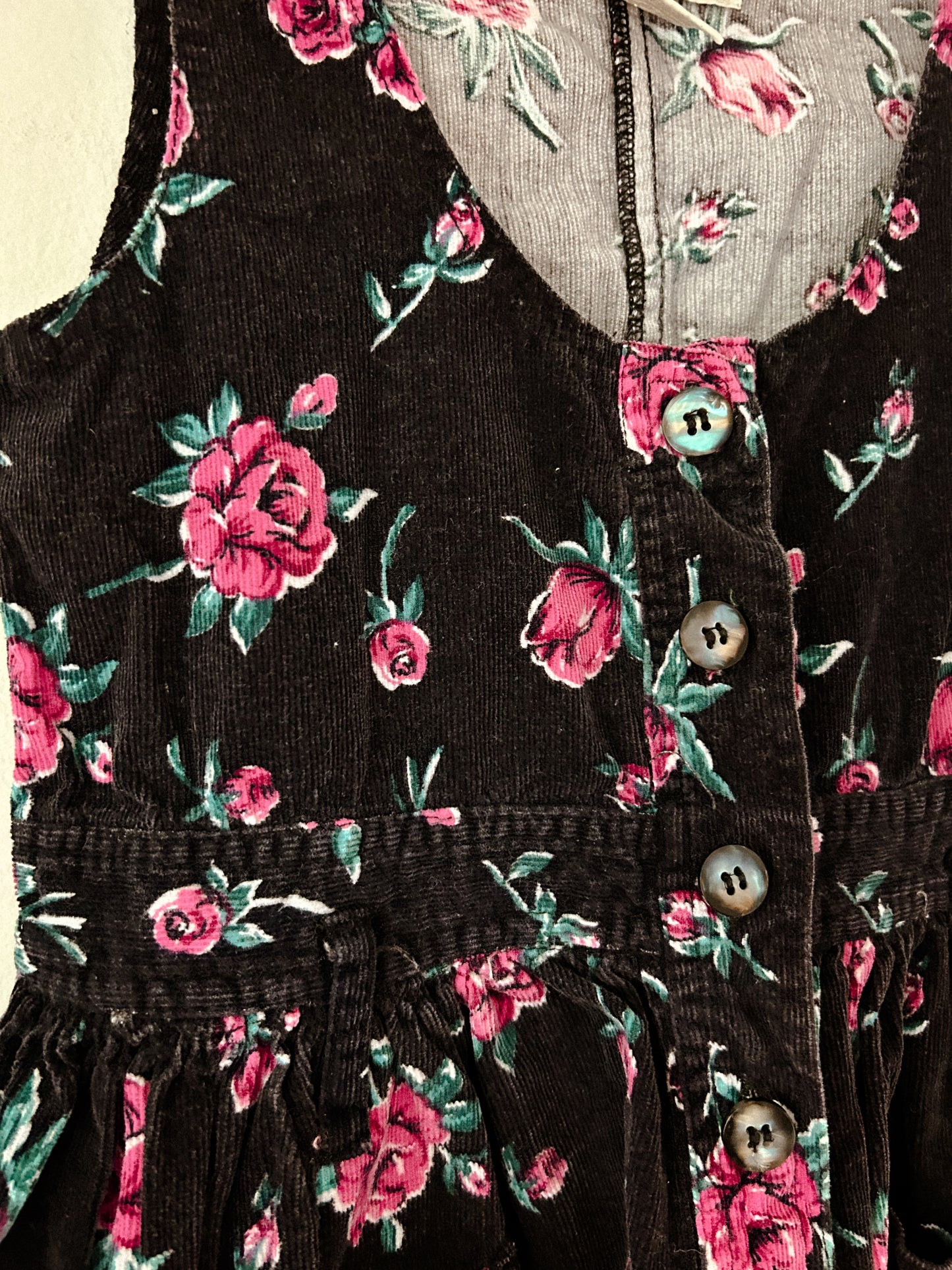 90s Floral Pinafore