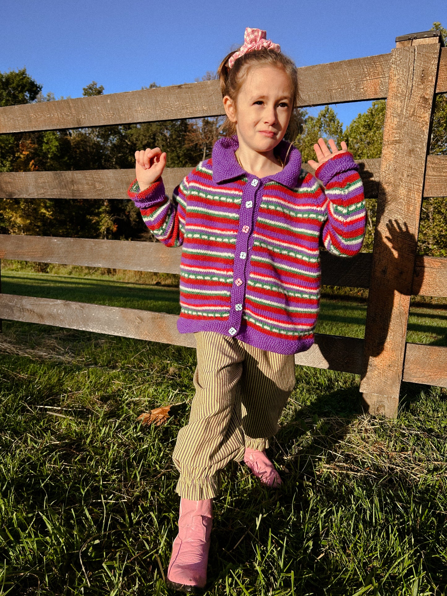 Handmade Striped Cardigan Sweater