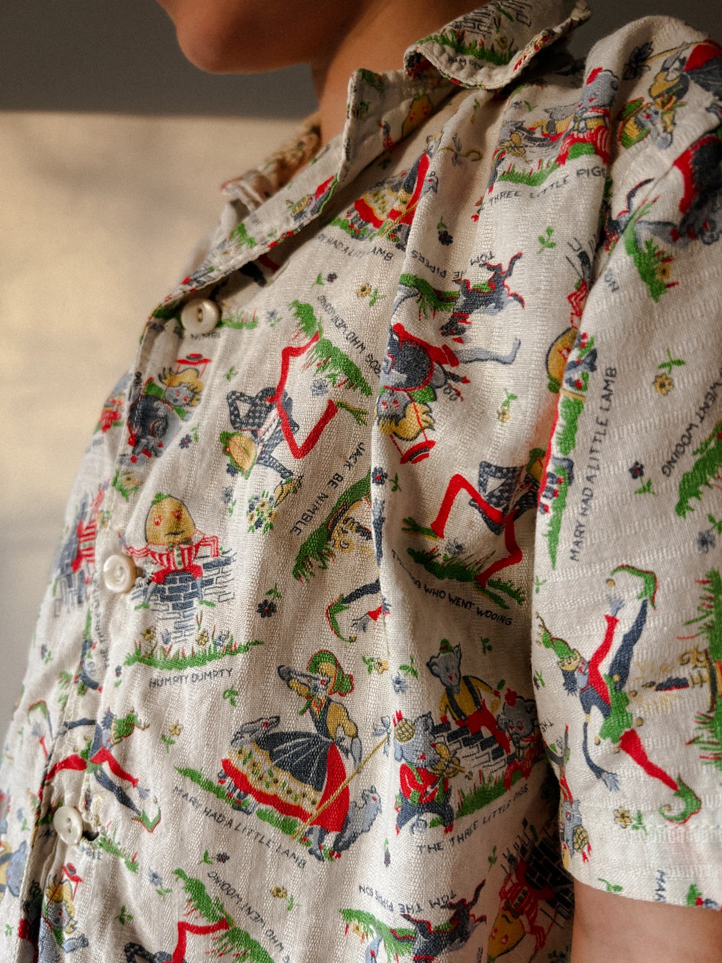 Novelty Print Button Up
