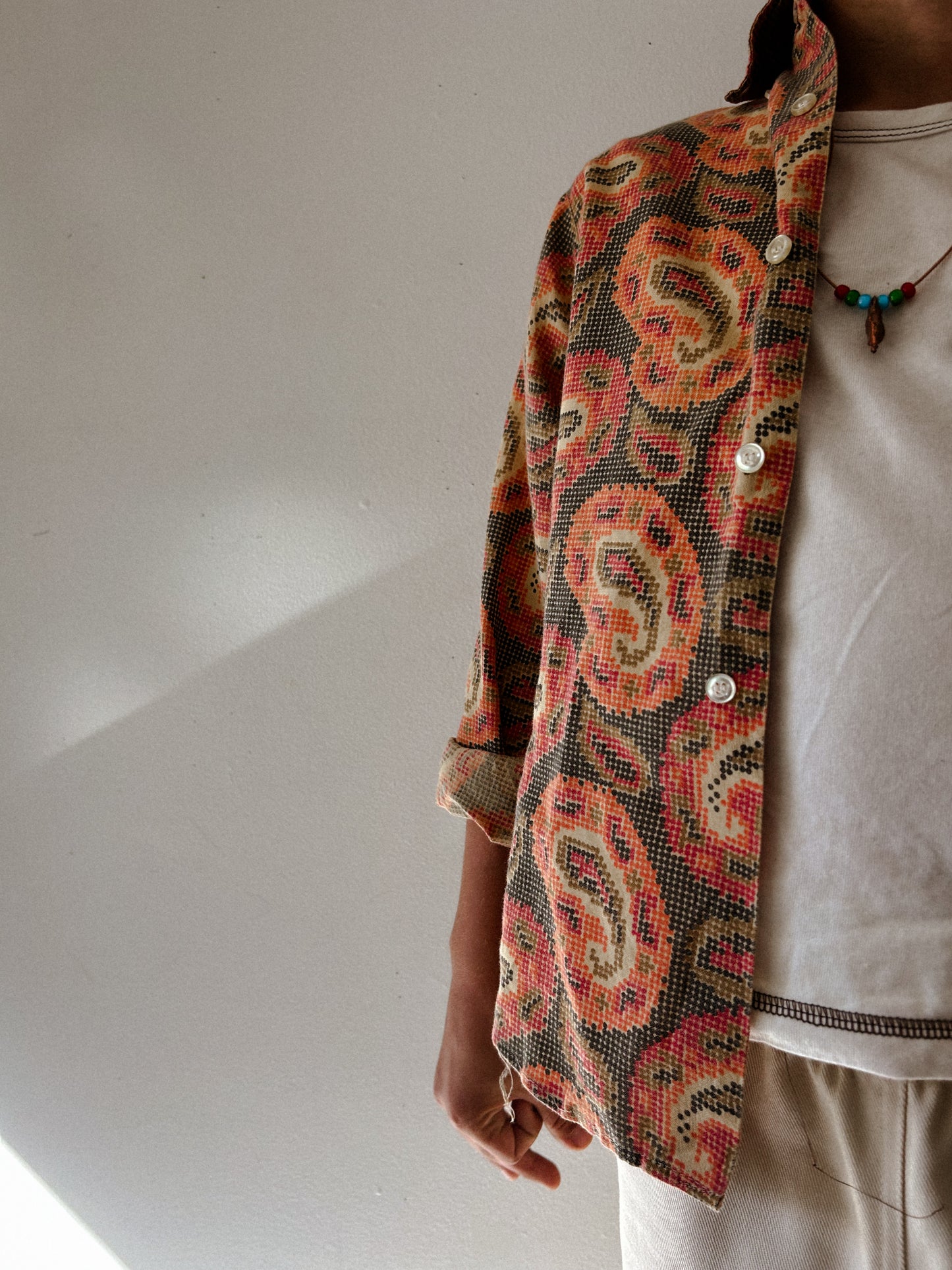 70s paisley button up