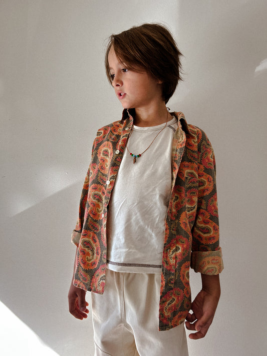 70s paisley button up