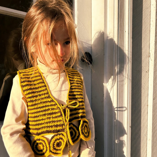 Vintage Crochet Wool Vest