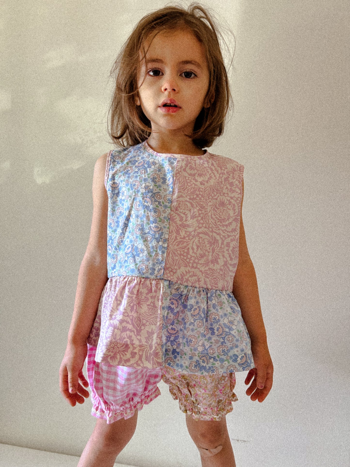 Ballet Shortie in Pink Check + Sherbert