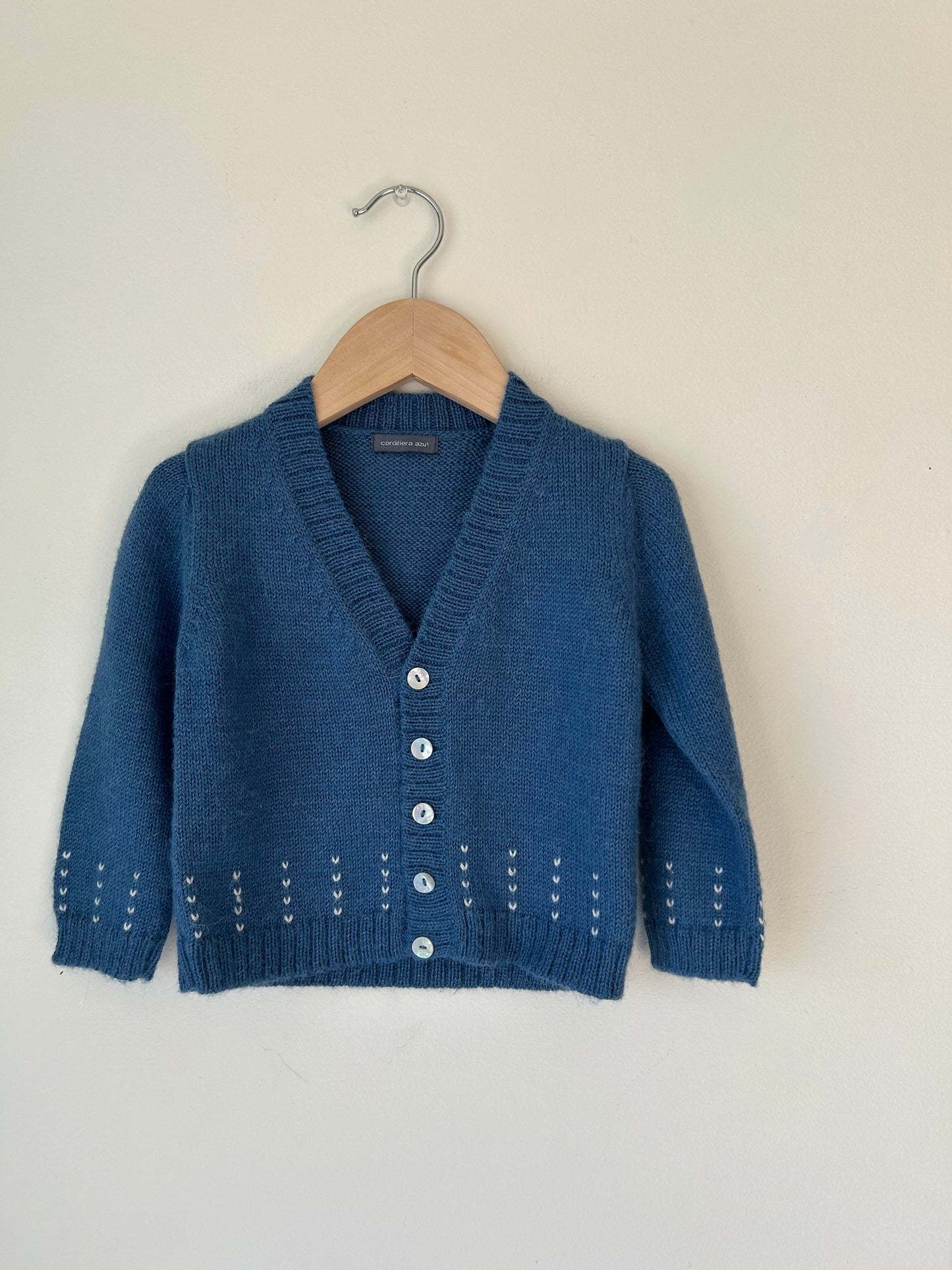 Cashmere Blue + White Cardi