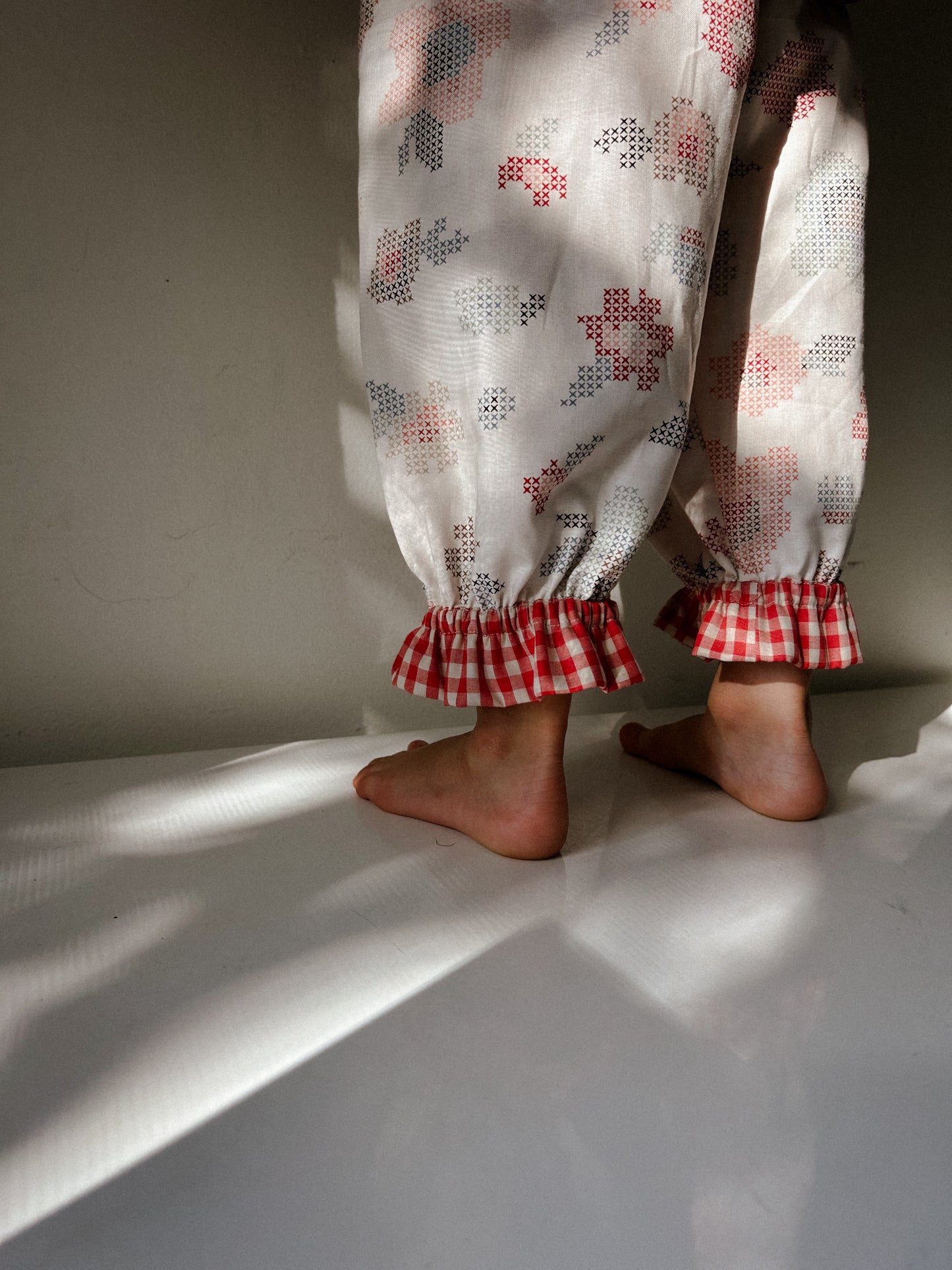 Ballet Pant in Winter White & Picnic Check