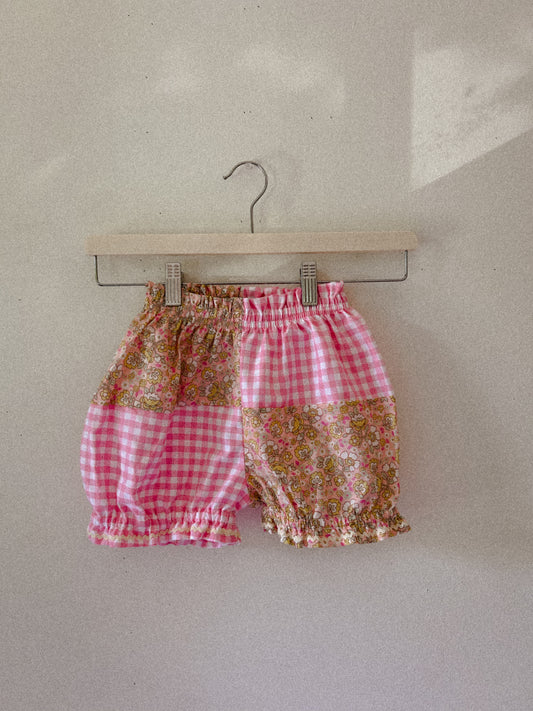 Ballet Shortie in Pink Check + Sherbert