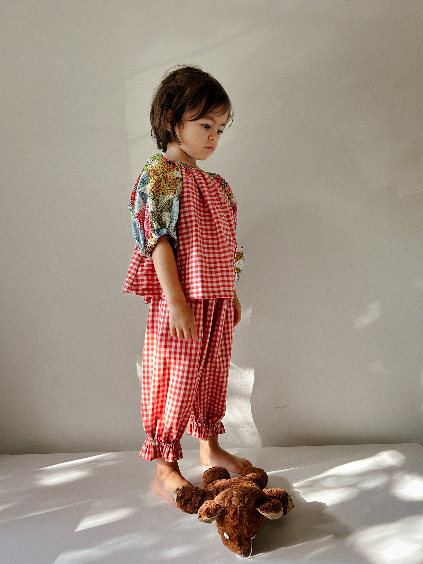 Ballet Pant in Winter White & Picnic Check