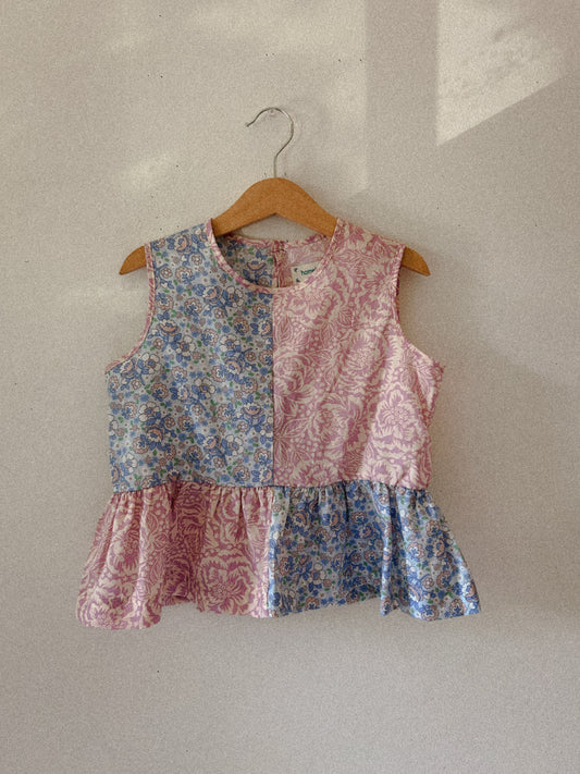 Hopscotch Tank in Azul & Lavender Rose