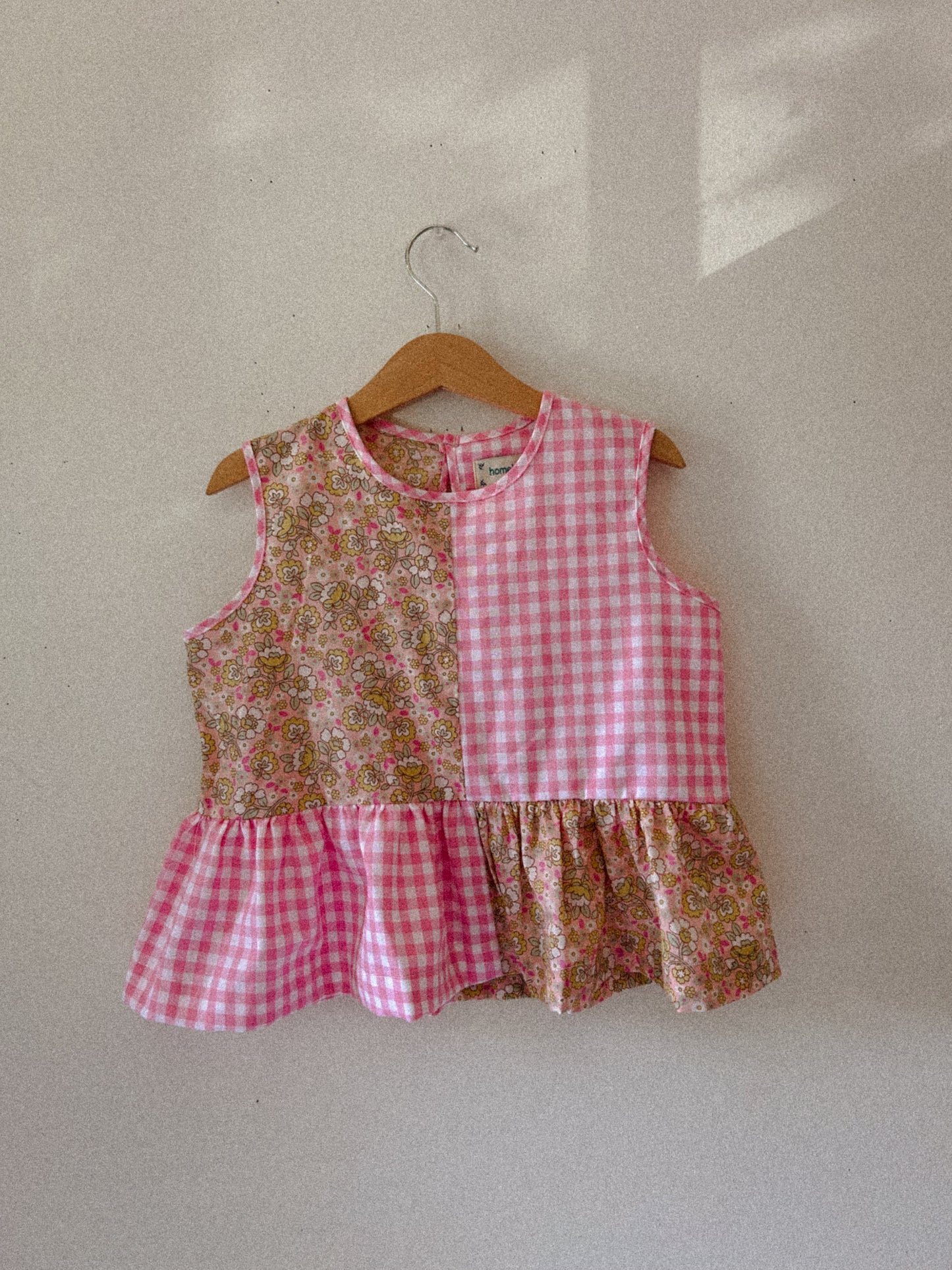 Hopscotch Tank in Pink Check & Sherbet