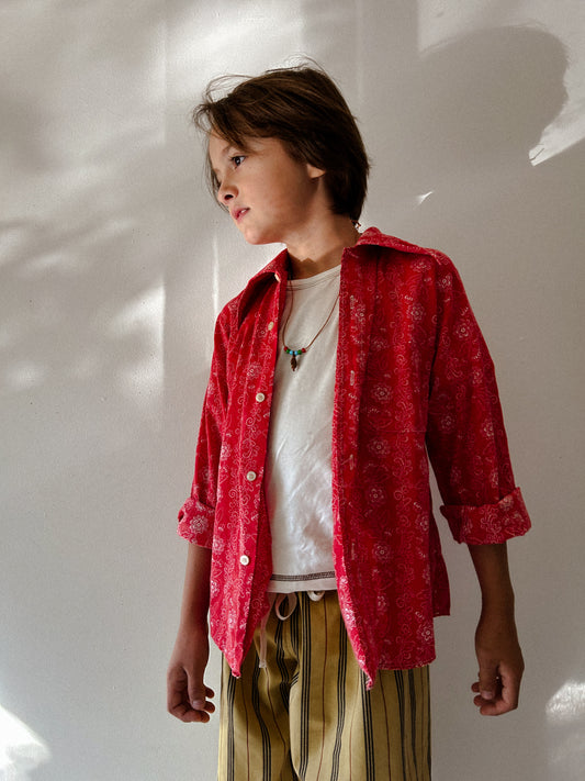 70s Floral Button Up