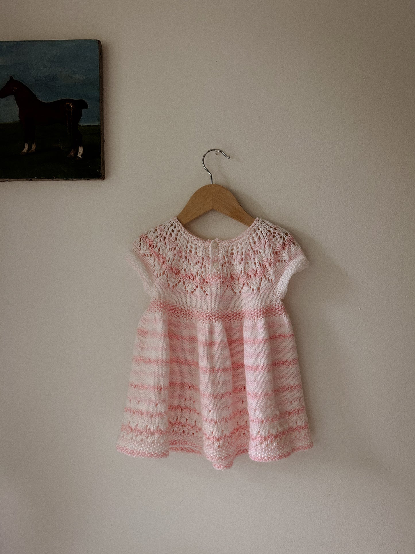 Pink and white Handmade Dress