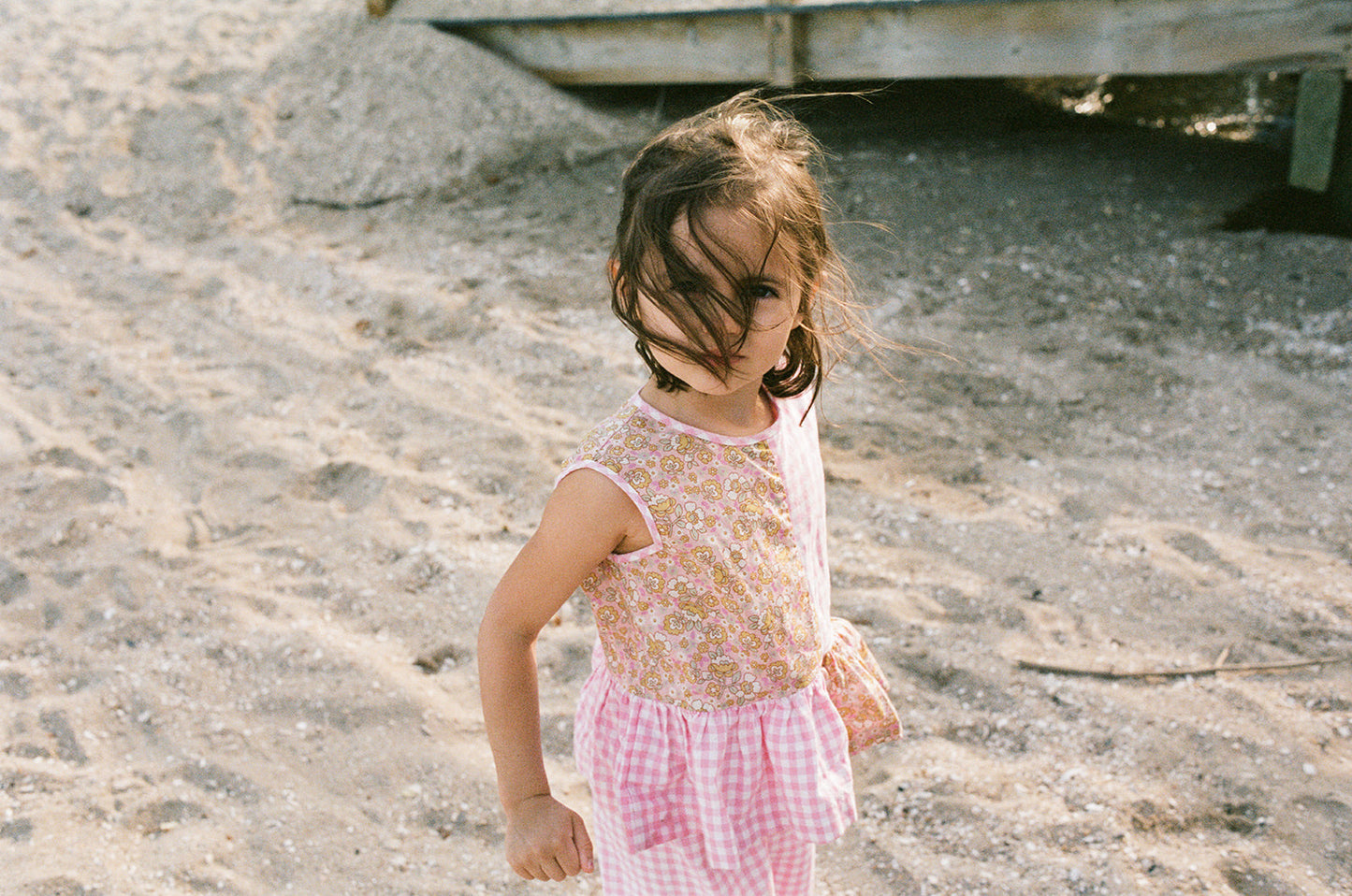 Hopscotch Tank in Pink Check & Sherbet