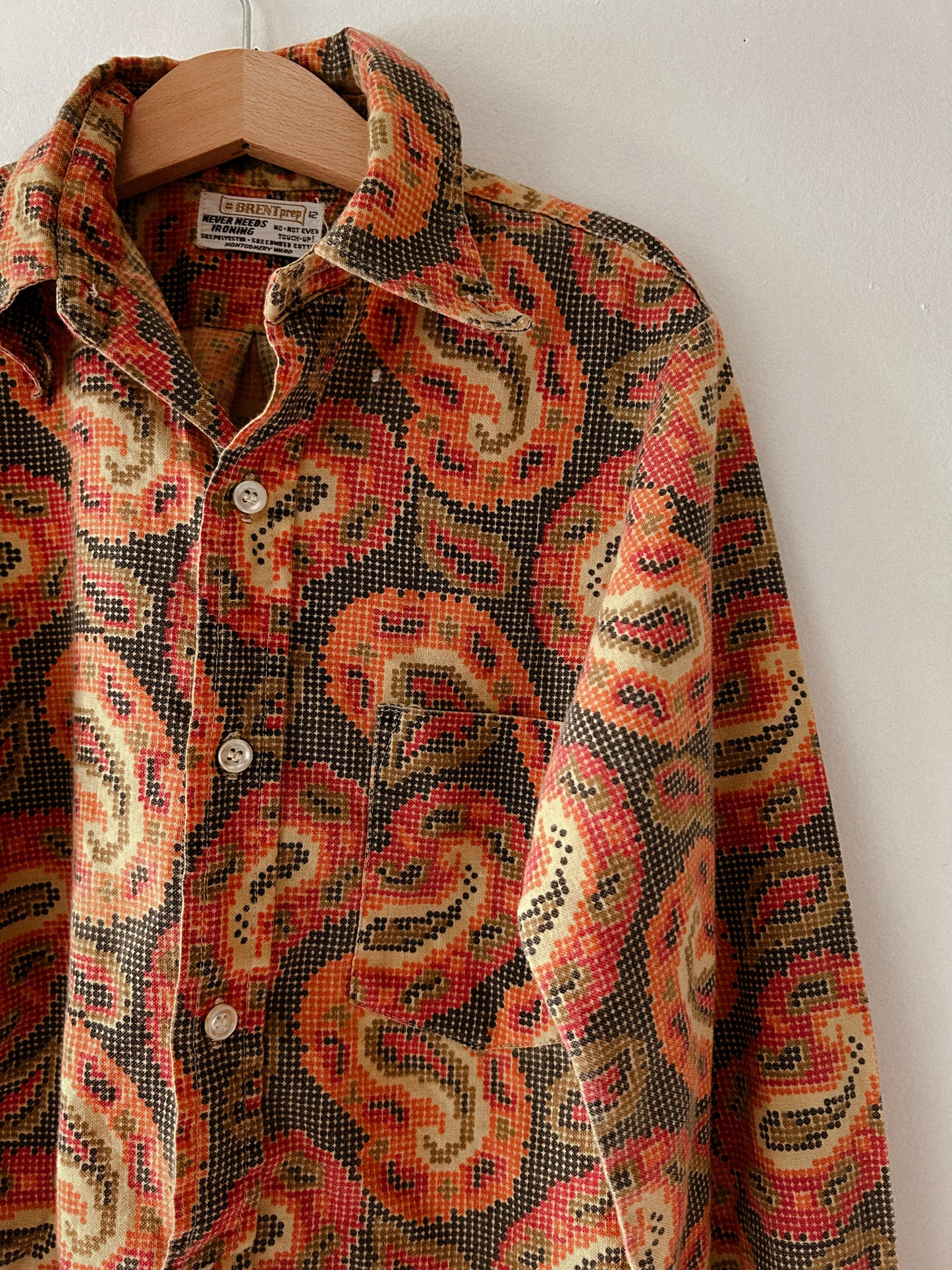 70s paisley button up
