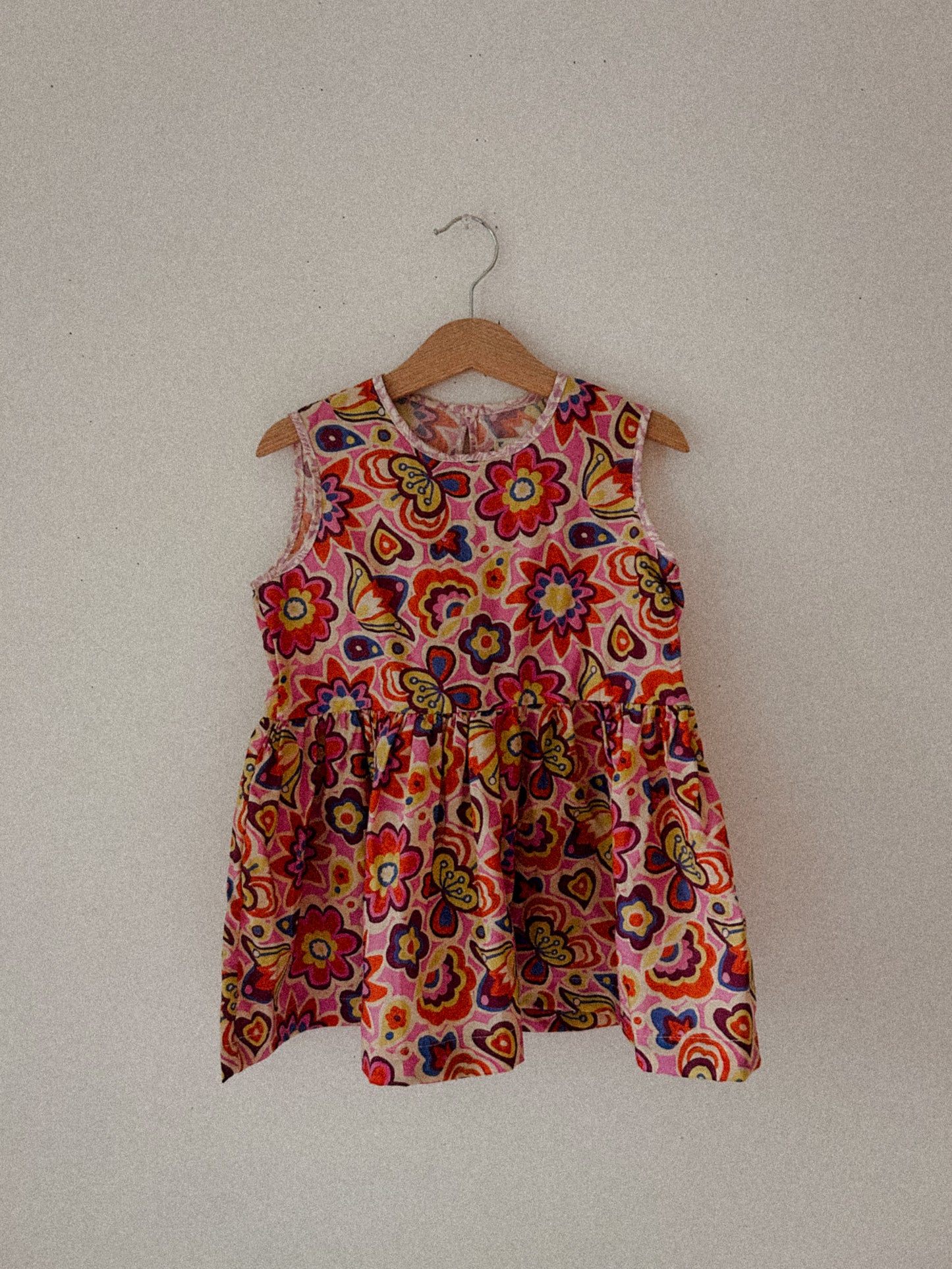 Hopscotch Dress in Flower Power Pink