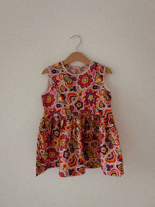 Hopscotch Dress in Flower Power Pink