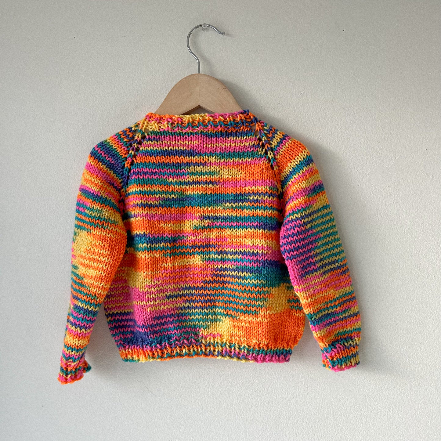 Bright Space Dye Handknit Cardigan