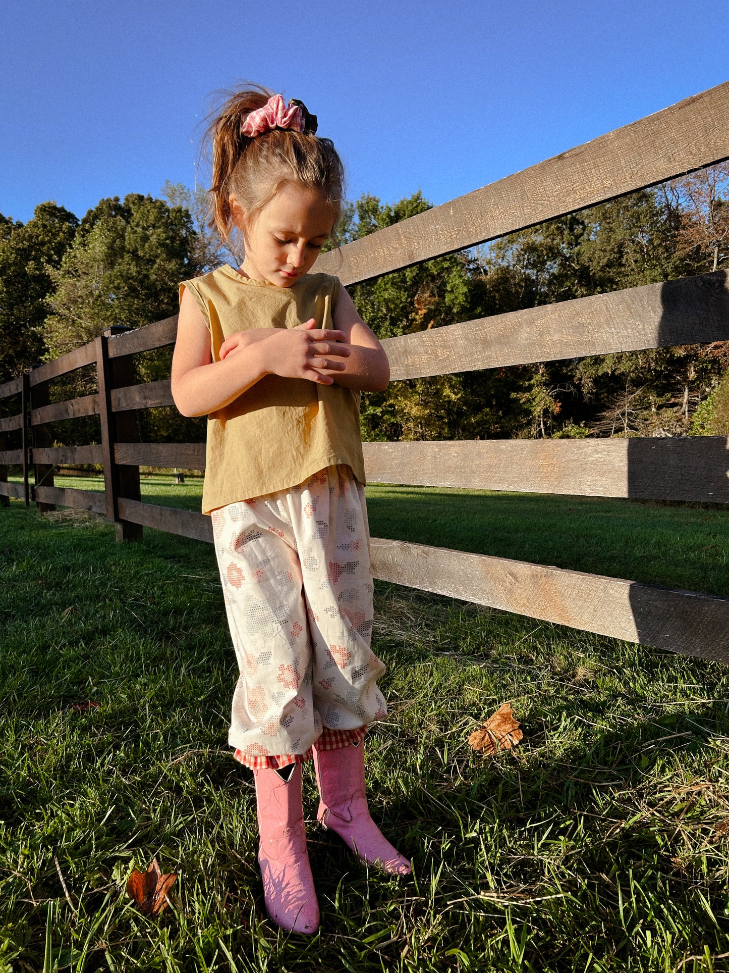 Ballet Pant in Winter White & Picnic Check