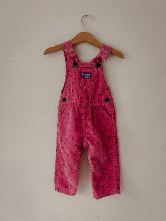 Vintage Floral Cord Oshkosh Overalls
