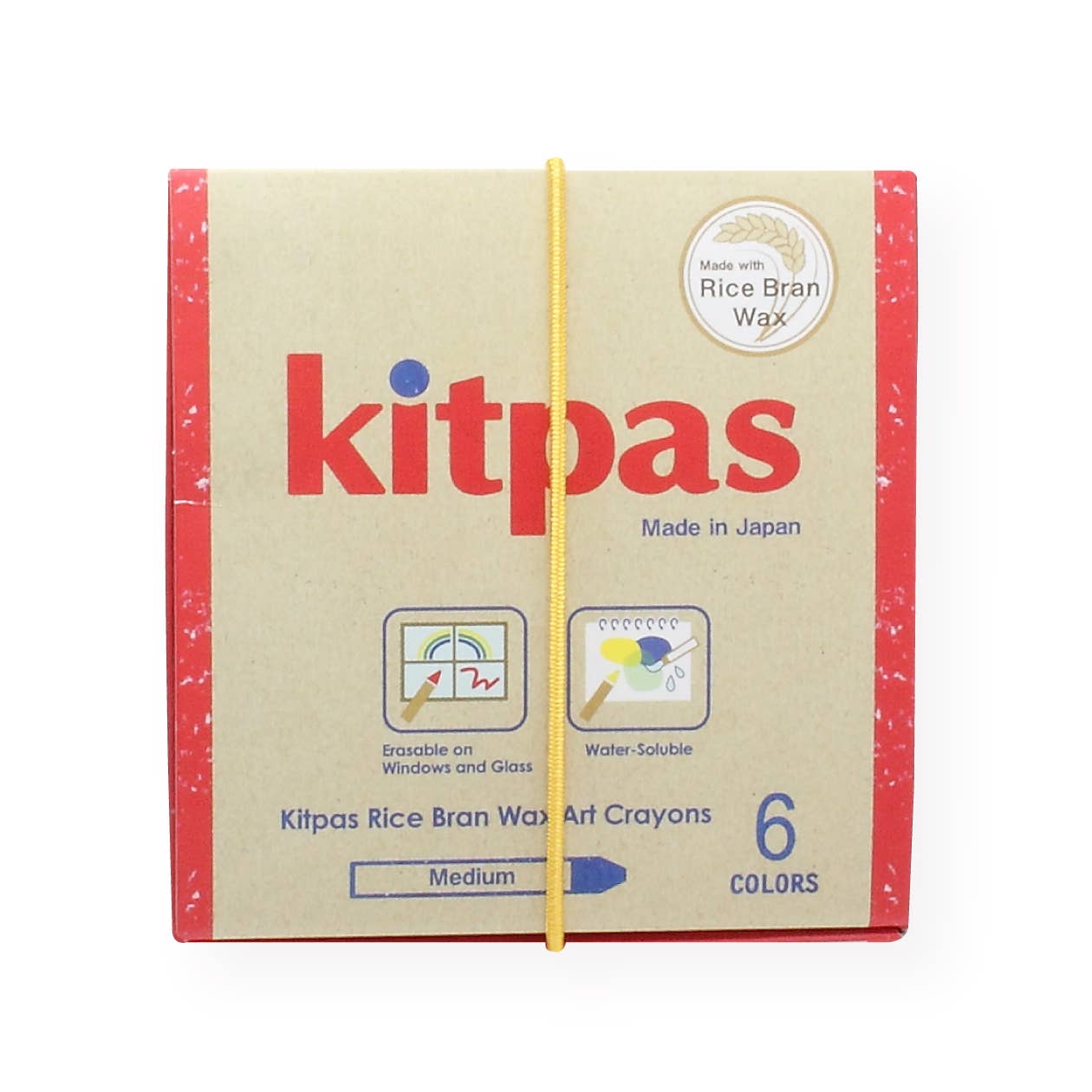 Kitpas Rice Bran Wax Art Crayons 6 Colors