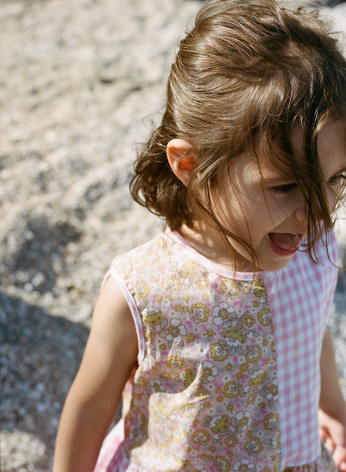Hopscotch Tank in Pink Check & Sherbet