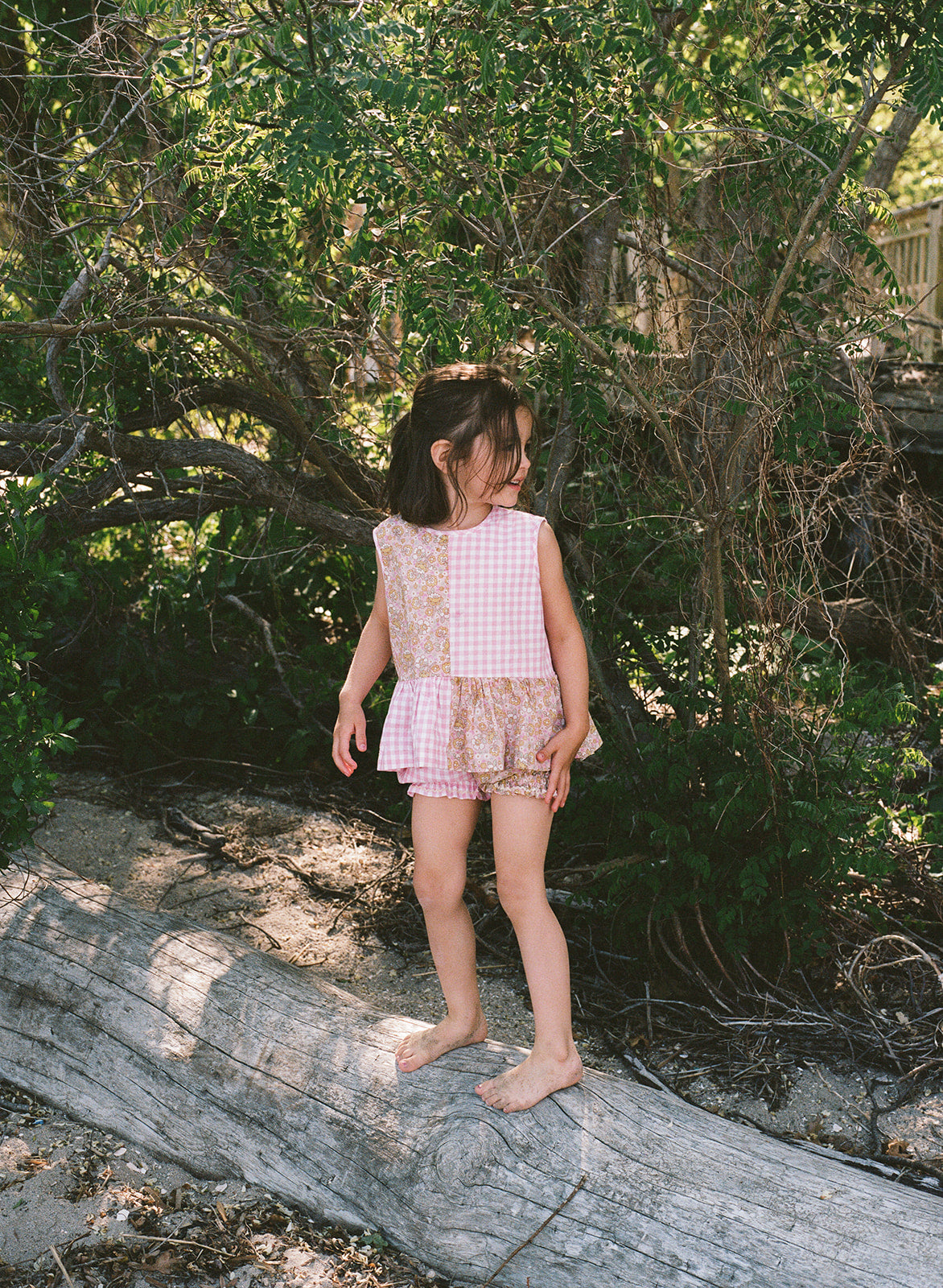 Hopscotch Tank in Pink Check & Sherbet